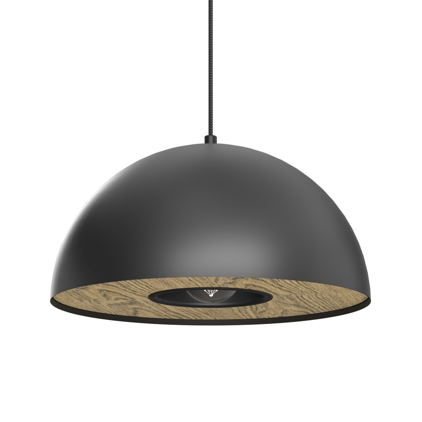 Пендел ELGUND 1xE27/15W/230V Ø 35 см черен