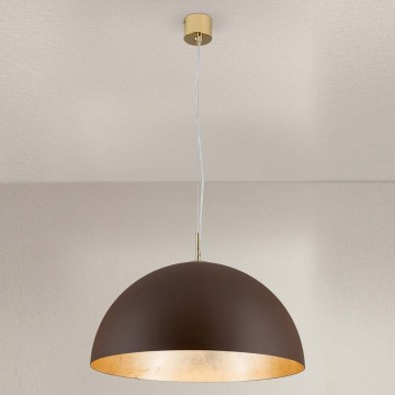 Пендел ELIANO 1xE27/60W/230V Ø 50 см кафяв/златист