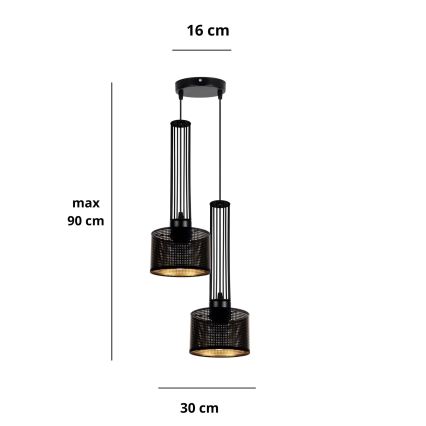 Пендел ELIS 2xE27/60W/230V Ø 30 см