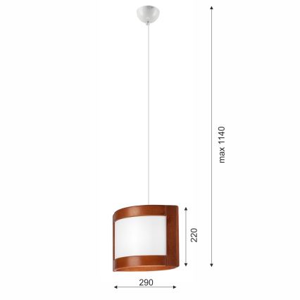 Пендел ELODIE 1xE27/60W/230V дъб