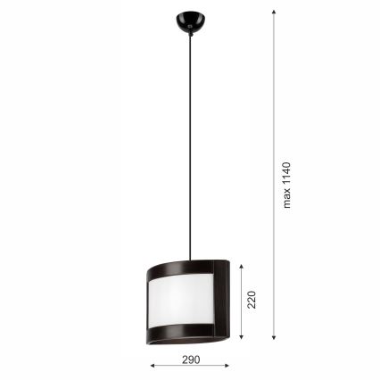 Пендел ELODIE 1xE27/60W/230V дъб