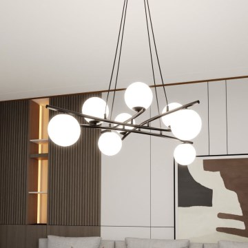 Пендел ESSA 8xE14/10W/230V черен/бял