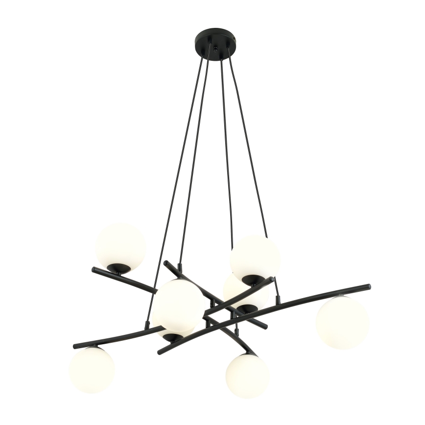 Пендел ESSA 8xE14/10W/230V черен/бял