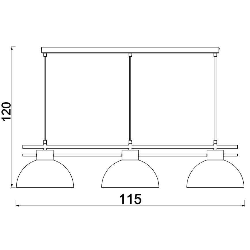 Пендел ESTATE 3xE27/15W/230V черен