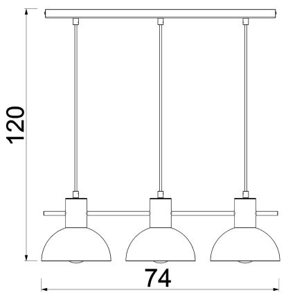 Пендел ESTATE MINI 3xE27/15W/230V черен