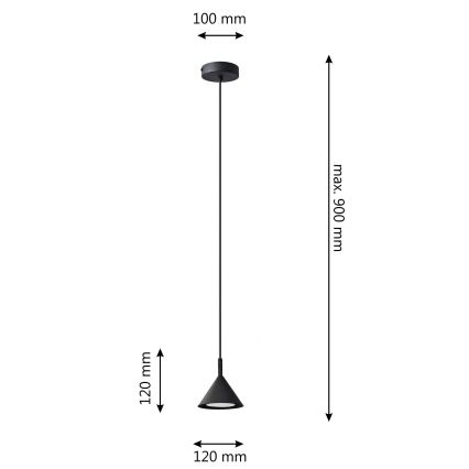 Пендел ETNA 1xGX53/15W/230V черен