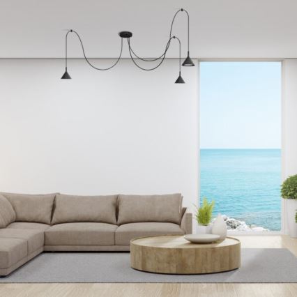 Пендел ETNA LONG 3xGX53/10W/230V паяк черен