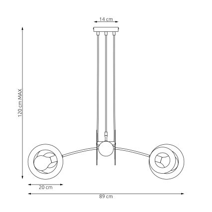 Пендел EUFORIA 4xE27/15W/230V черен