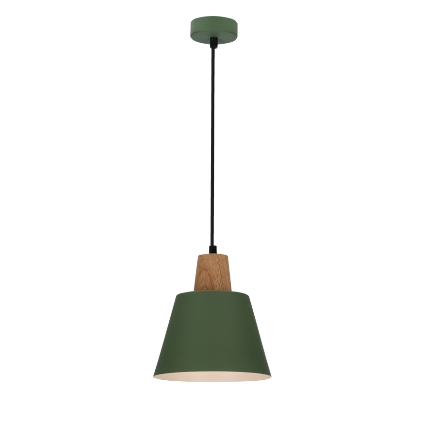 Пендел FARO 1xE27/40W/230V зелен/бук