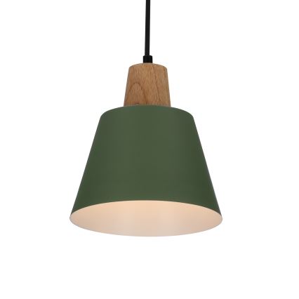 Пендел FARO 1xE27/40W/230V зелен/бук