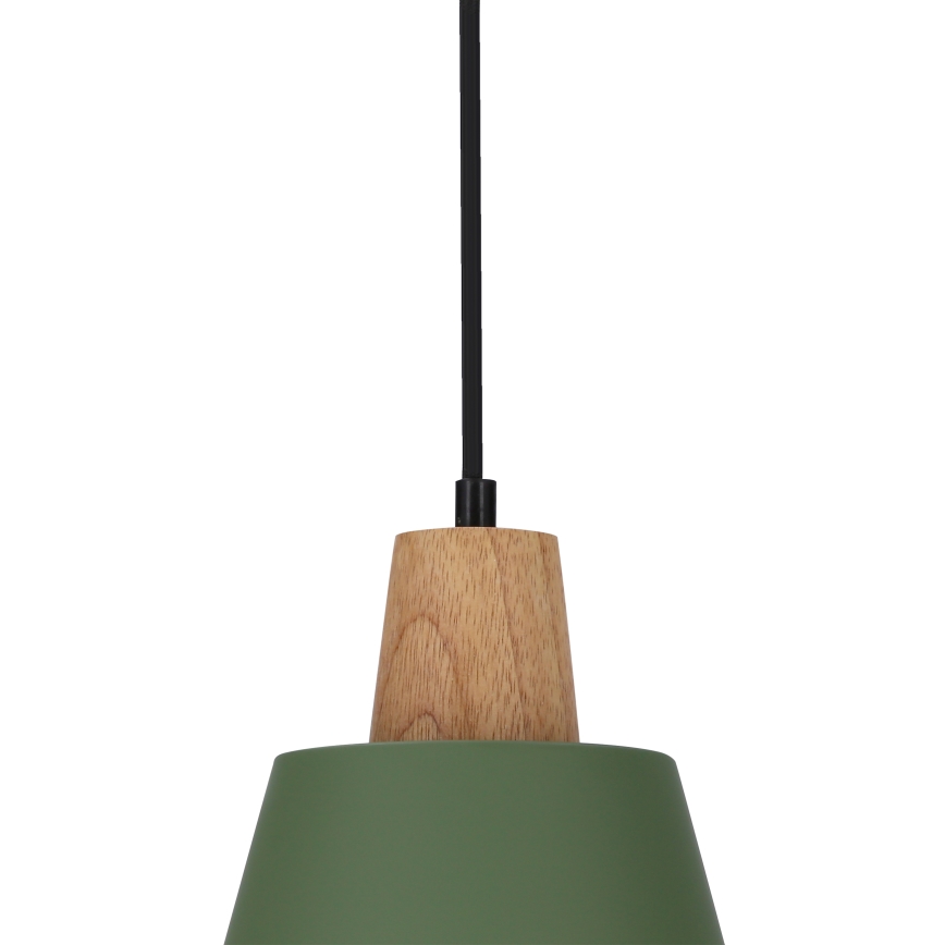 Пендел FARO 1xE27/40W/230V зелен/бук