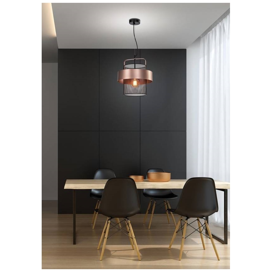 Пендел FIBA 1xE27/60W/230V Розовозлатист/черен