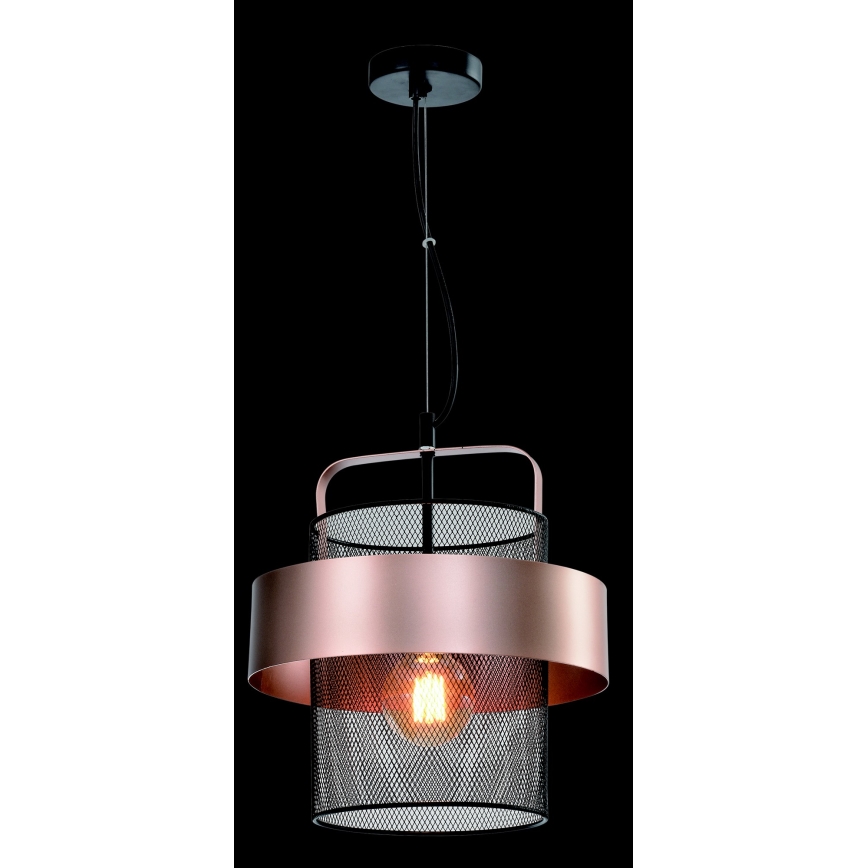 Пендел FIBA 1xE27/60W/230V Розовозлатист/черен