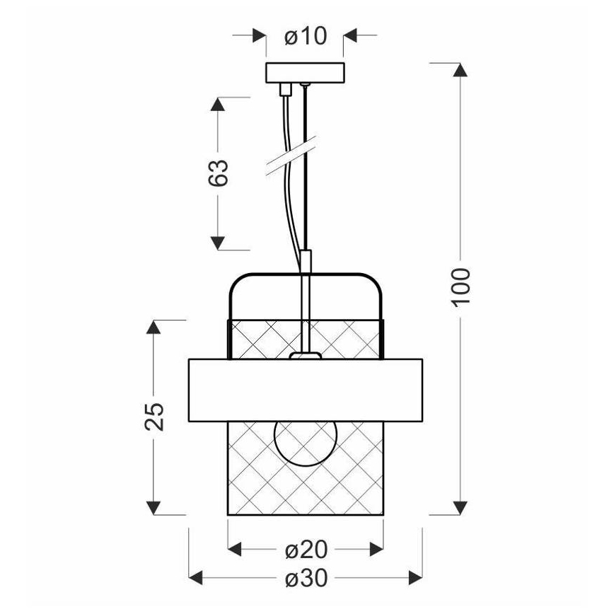 Пендел FIBA 1xE27/60W/230V Розовозлатист/черен