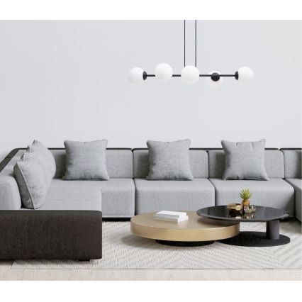 Пендел FIRA 5xE27/60W/230V черен