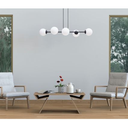 Пендел FIRA 5xE27/60W/230V черен