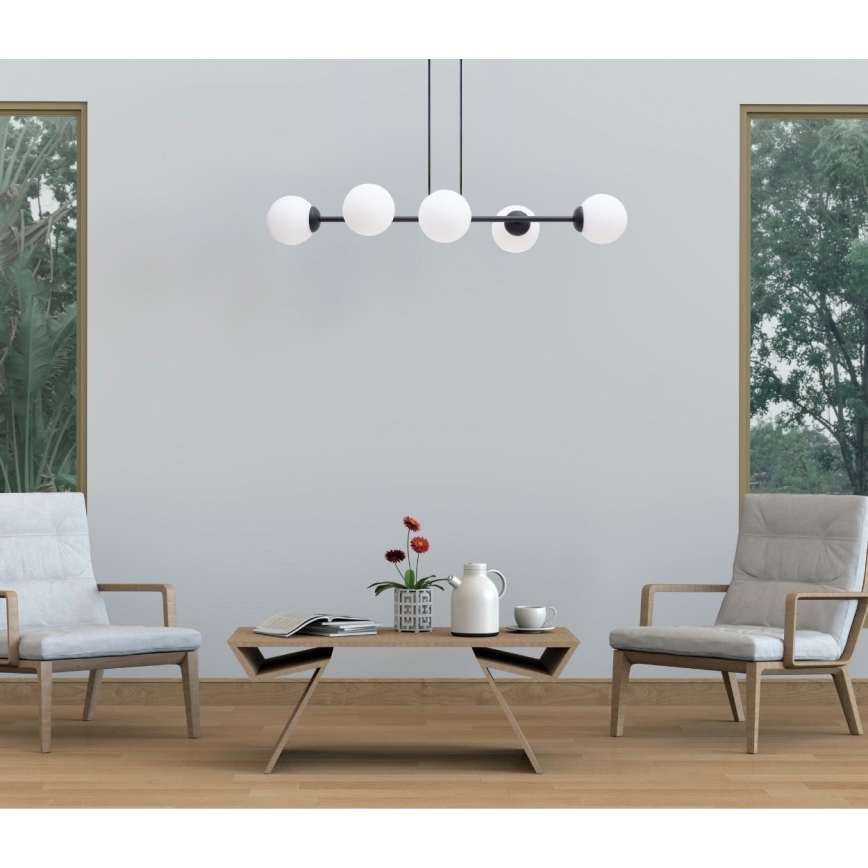 Пендел FIRA 5xE27/60W/230V черен