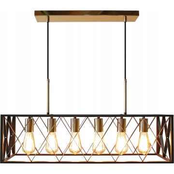 Пендел FRAME 6xE27/60W/230V черен/златист