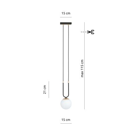 Пендел GLAM 1xE14/10W/230V черен
