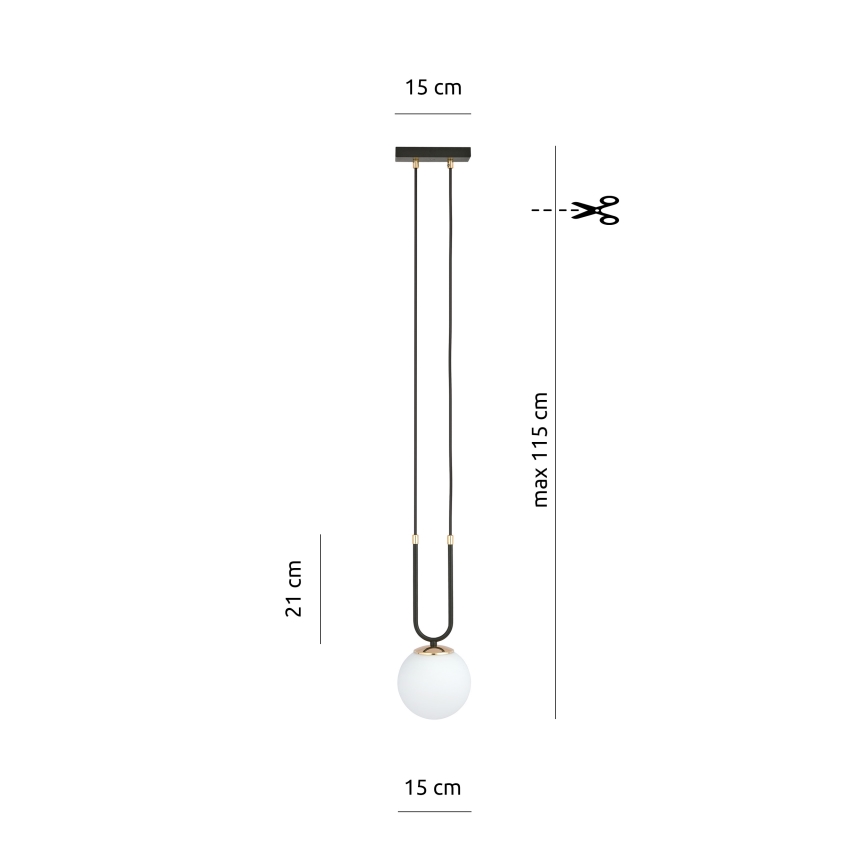 Пендел GLAM 1xE14/10W/230V черен