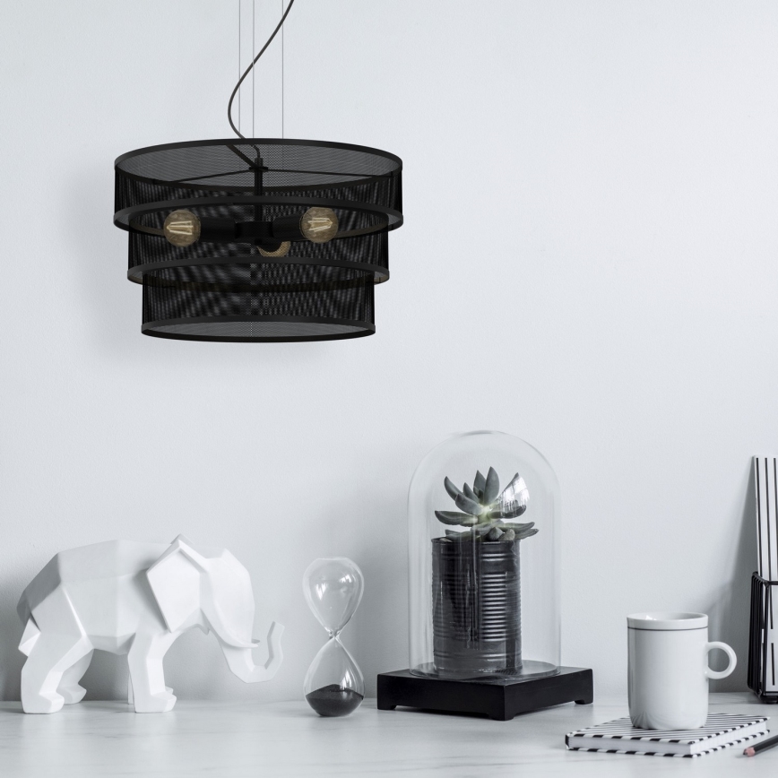 Пендел GLUM 3xE27/60W/230V черен