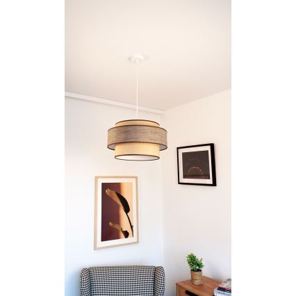 Пендел GRACE 1xE27/60W/230V бежов/кафяв