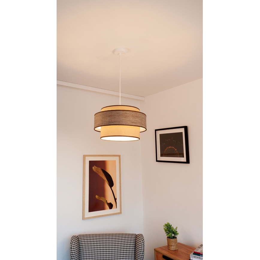 Пендел GRACE 1xE27/60W/230V бежов/кафяв
