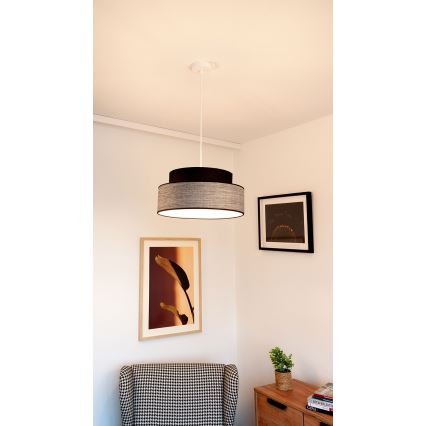 Пендел GRACE 1xE27/60W/230V черен/сив