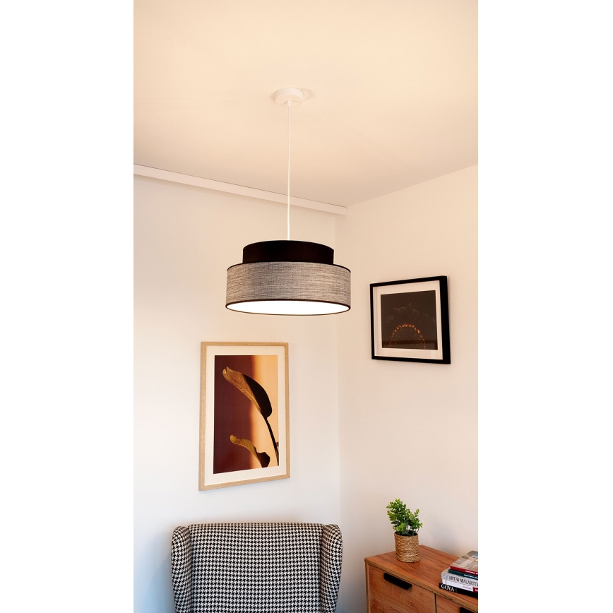 Пендел GRACE 1xE27/60W/230V черен/сив