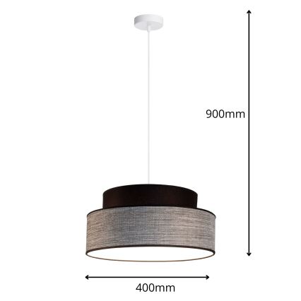 Пендел GRACE 1xE27/60W/230V черен/сив