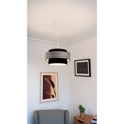 Пендел GRACE 1xE27/60W/230V черен/сив