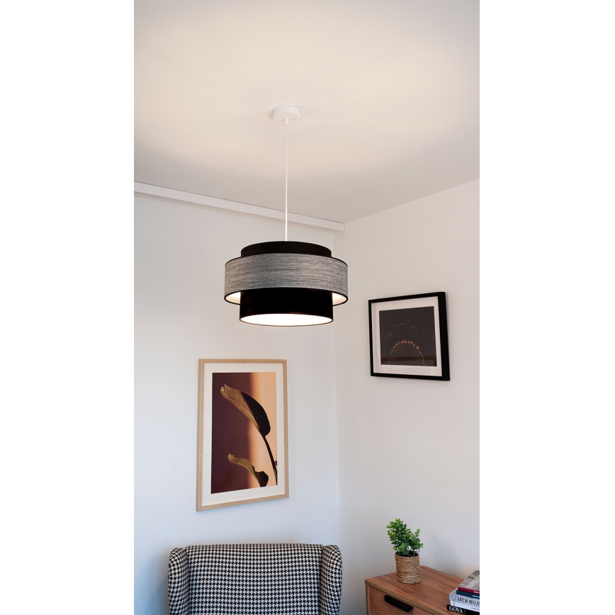 Пендел GRACE 1xE27/60W/230V черен/сив