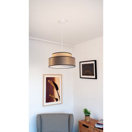 Пендел GRACE 1xE27/60W/230V Ø 40 см бежов/кафяв