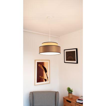 Пендел GRACE 1xE27/60W/230V Ø 40 см бежов/кафяв