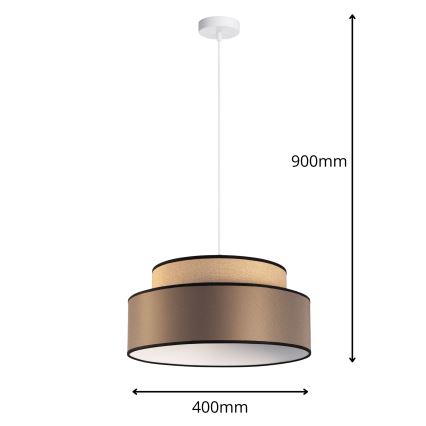 Пендел GRACE 1xE27/60W/230V Ø 40 см бежов/кафяв