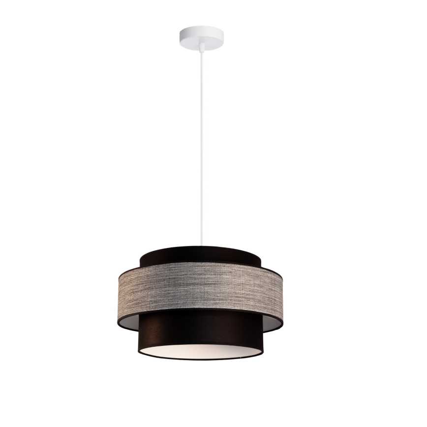 Пендел GRACE 1xE27/60W/230V Ø 40 см черен/сив