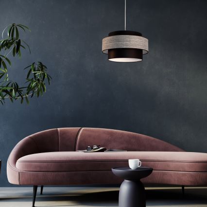 Пендел GRACE 1xE27/60W/230V Ø 40 см черен/сив