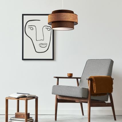 Пендел GRACE 1xE27/60W/230V Ø 40 см кафяв/бежов