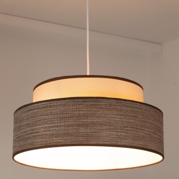 Пендел GRACE 1xE27/60W/230V Ø 40 см кремав/кафяв