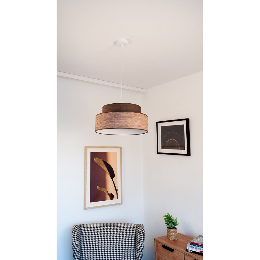 Пендел GRACE 1xE27/60W/230V кафяв/бежов