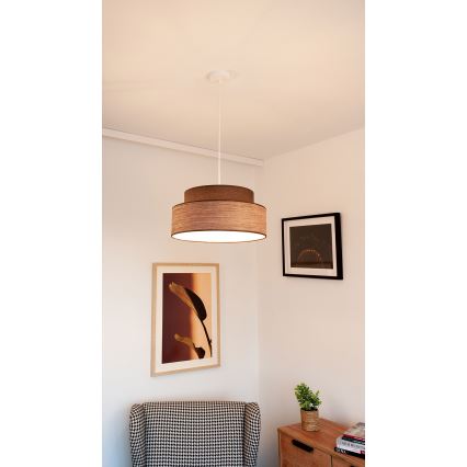 Пендел GRACE 1xE27/60W/230V кафяв/бежов