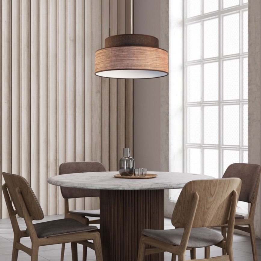 Пендел GRACE 1xE27/60W/230V кафяв/бежов