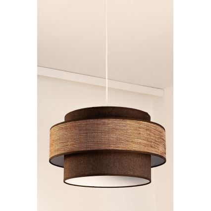 Пендел GRACE 1xE27/60W/230V кафяв/бежов