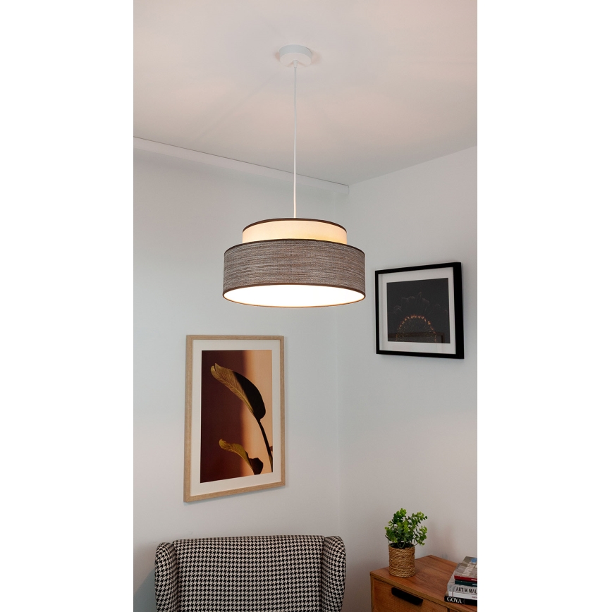 Пендел GRACE 1xE27/60W/230V кремав/кафяв