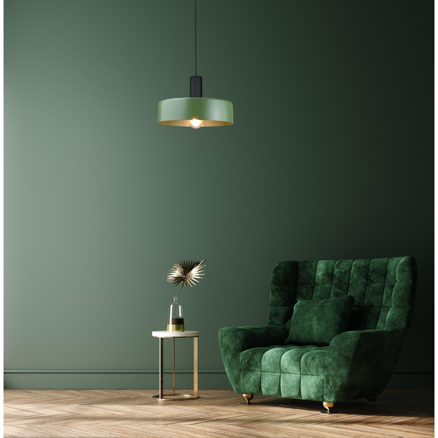 Пендел HAKI 1xE27/60W/230V зелен/черен