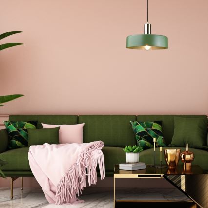 Пендел HAKI 1xE27/60W/230V зелен/черен/лъскав хром