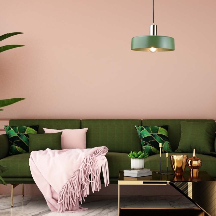 Пендел HAKI 1xE27/60W/230V зелен/черен/лъскав хром