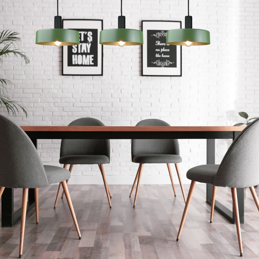 Пендел HAKI 3xE27/60W/230V зелен/черен