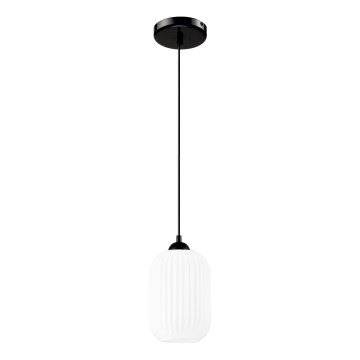 Пендел HARMA 1xE27/15W/230V Ø 14 см бял/черен