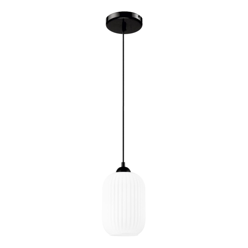 Пендел HARMA 1xE27/15W/230V Ø 14 см бял/черен